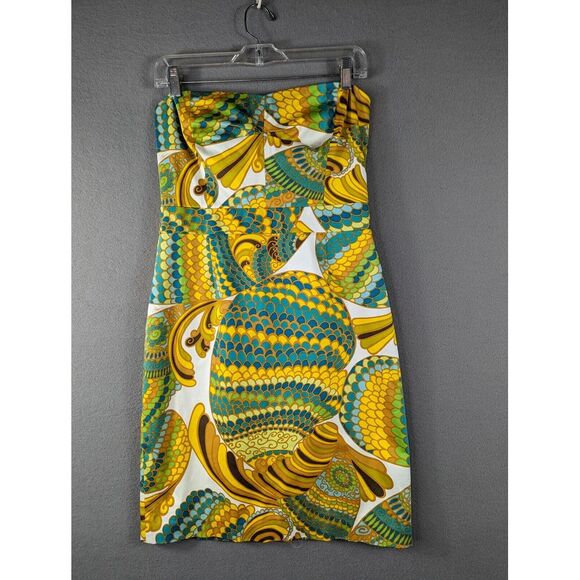 Banana Republic Trina Turk Collection Cora Pisces Sheath Strapless Dress Sz 4 - Picture 6 of 12